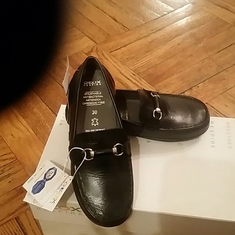 Geox respira boys dress loafer black size 30